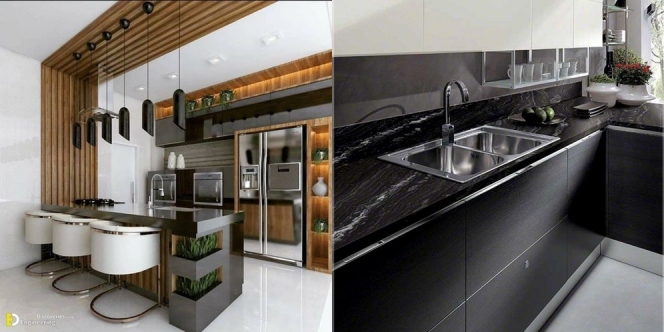 9 Dapur Minimalis Granit Hitam yang Elegan dan Mewah