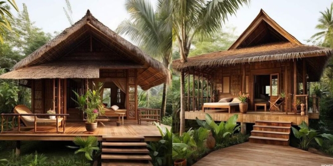 10 Rumah Gubuk Bambu Minimalis yang Kekinian dan Modern
