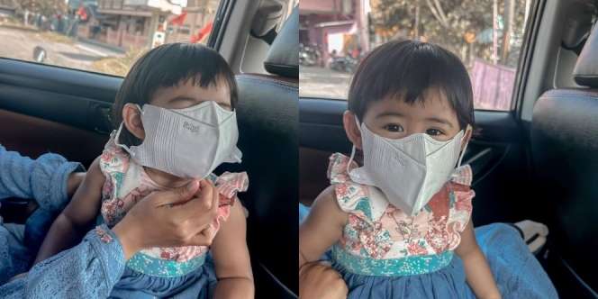Bikin Gemes Netizen, Inilah Deretan Potret Lucu Moana Pakai Masker Sebesar Wajah Mungilnya! 
