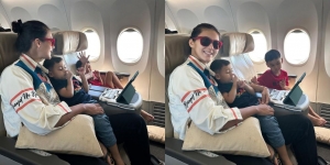 Intip Yuk Potret Santai Paula Verhoeven Momong Anak di Pesawat, Sangat Tenang Meski Tanpa Babysitter! 