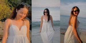 Deretan Gaya Liburan Diah Permatasari dengan Topi Pantai, Cantik Kenakan Sundress
