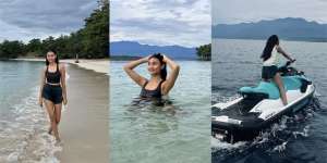 Potret Liburan Novia Bachmid di Manokwari, Pamer Kulit Eksotis Sambil Asyik Main Jetski