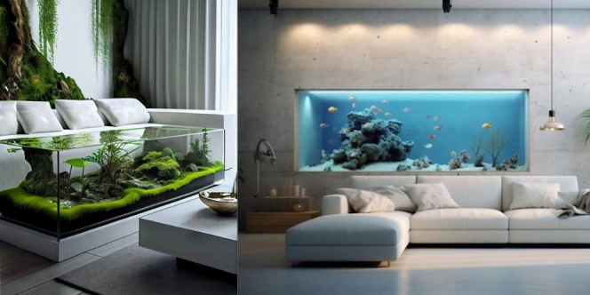 8 Inspirasi Desain Ruang Tamu dengan Aquarium, Tampilan Segar dan Mengobati Stress 