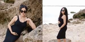 Cantiknya Bella Bonita Kenakan Dress Hitam, Pamer Baby Bump Saat Photoshoot di Pantai! 