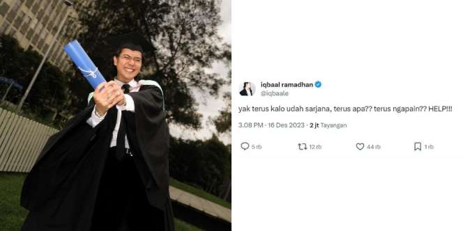 Nanya ke X, Ini Potret Iqbal Ramadhan yang Bingung Mau Ngapain Habis Wisuda - Netizen: Cari Loker! 