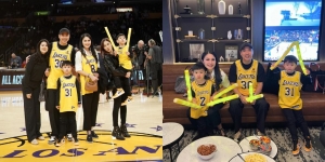Potret Sandra Dewi & Keluarga Nonton Lakers di Los Angeles, Ceritakan Pengalaman Duduk di Suit Lounge VVIP! 