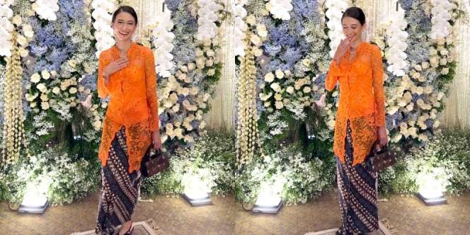 Dikira Foto Tunangan, Begini Penampilan Yuki Kato Pakai Kebaya Warna Oranye Cerah