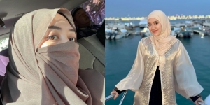 Cantiknya Bikin Adem, Deretan Gaya Hijab Happy Asmara Selama Umroh dari Bercadar hingga Pakai Pashmina! 