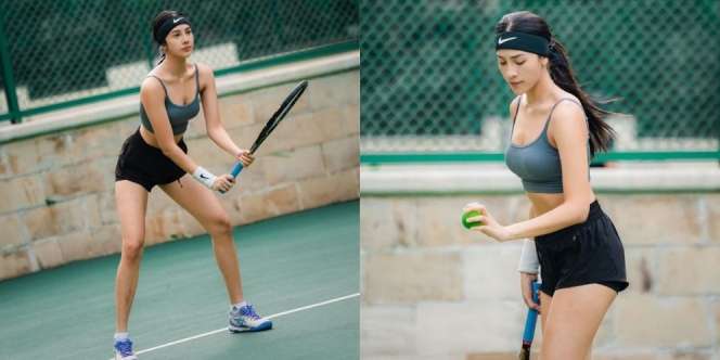 Gaya Anya Geraldine saat Latihan Tenis, Selalu Kece Meski di Lapangan!