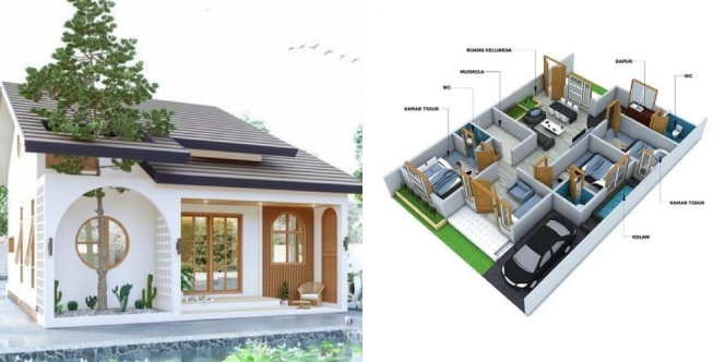 9 Desain Rumah 3 Kamar Tidur 1 Mushola Modern Terbaru