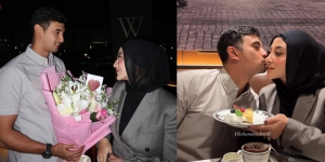 Perayaan Anniversary Ali Syakieb dan Margin, Ajak Istri Dinner Romantis - Kasih Buket Bunga cantik!