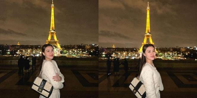 Lagi Liburan ke Eropa, Ini Potret Aaliyah Massaid Pose dengan Pemandangan Menara Eiffel