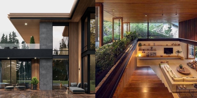 8 Desain Rumah Kayu Modern Mewah Kontemporer dengan Unsur Tradisional