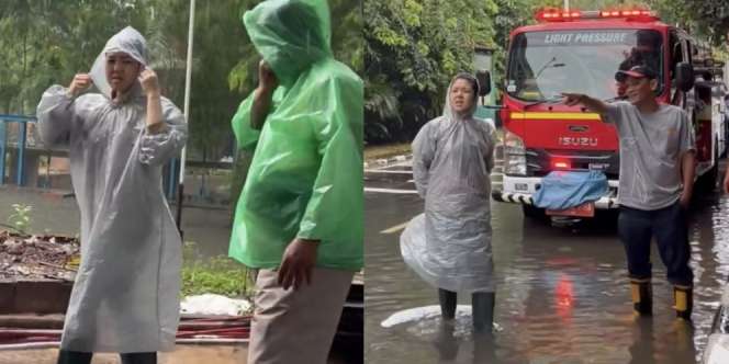 Beneran Kerja, Ini Deretan Potret Tina Toon Tinjau Lokasi Banjir di Jakarta