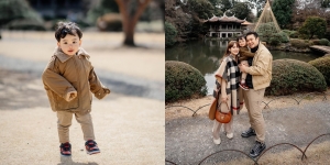 Kenakan Outfit Serba Coklat, Ini 10 Potret Pemotretan Keluarga Gilang Dirga dan Adiezty Fersa di Shinjuku Jepang