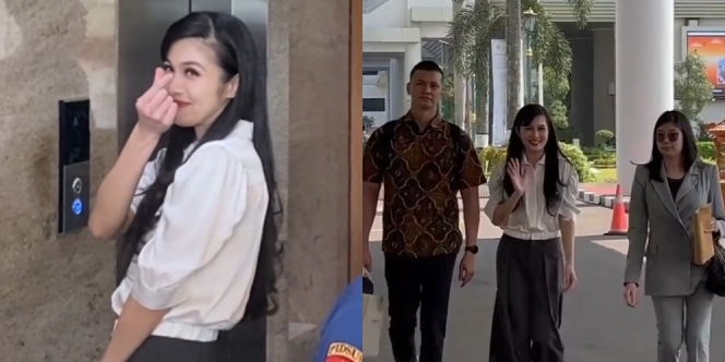 Momen Sandra Dewi Jalani Pemeriksaan di Kejagung, Pamer Senyum sambil Kasih Tanda Saranghaeyo