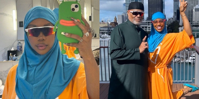 Biasa Tampil Nyentrik dan Terbuka, Penyanyi SZA Kenakan Hijab di Momen Lebaran 2024