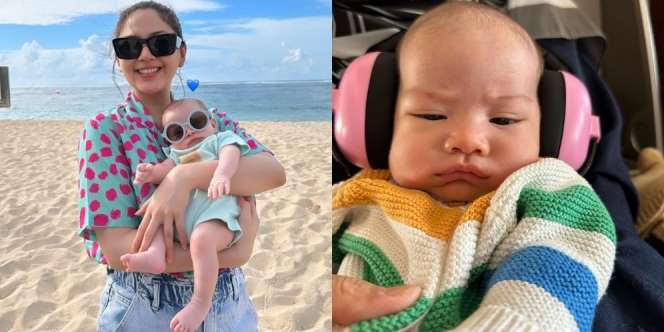 Foto Gemas Baby Kya Anak Jessica Mila saat Pertama Kali Naik Pesawat, Langsung Main ke Pantai