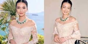 10 Foto Pesona Raline Shah di Penutupan Festival Film Cannes 2024, Pakai Kebaya dan Kain Ulos Karya Sapto Djojokartiko