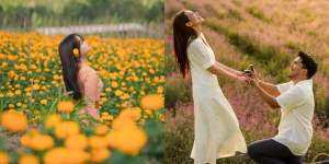 7 Foto Adu Gaya Fuji dan Aaliyah Massaid di Taman Bunga, Cantik dengan Pesonanya Masing-masing