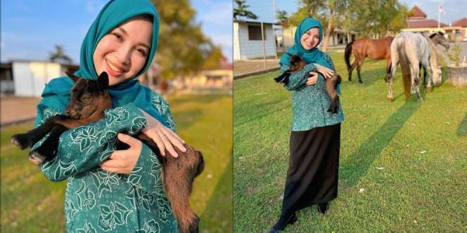 9 Foto Chacha Frederica Sambut Kelahiran Bayi Kambing Kesayangan, Masih Bingung Cari Nama!