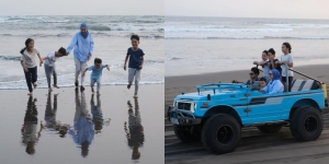 Seru Abis, Ini Foto Momen Zaskian Adya Mecca Ajak Anak Liburan Singkat ke Pantai Parangtritis