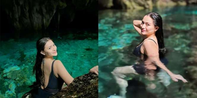 6 Potret Nathalie Holscher Liburan di Maluku, Parasnya Nggak Kalah Bening dari Air Goa yang Jernih