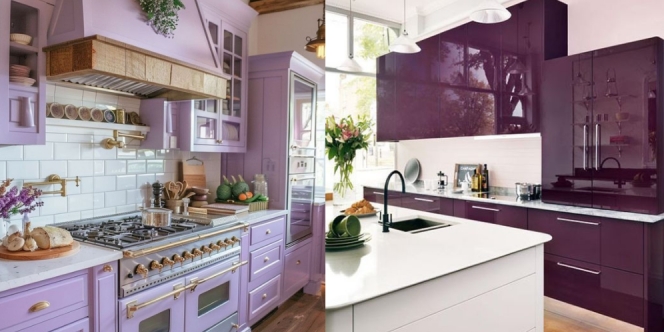 8 Dapur Ungu Minimalis, Cantik dan Elegan dengan Warna yang Mencolok