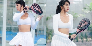 10 Foto Anya Geraldine Latihan Tenis, Saking Semangatnya Sampai Bercucuran Keringat!