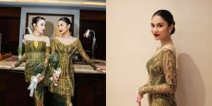 Jadi Bridesmaid, Ini Pesona Azizah Salsha Pakai Kebaya Warna Hijau di Pernikahan Aaliyah dan Thariq