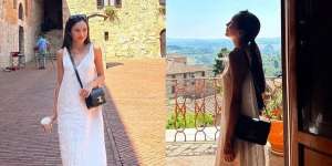 9 Foto Beby Tsabina Jalan-Jalan di Tuscany, Tampil Kasual nan Cantik dalam Balutan Dress Tanpa Lengan