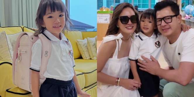 8 Foto Claire Anak Shandy Aulia Hari Pertama Masuk Sekolah Baru, Bahagia Diantar Mama dan Papanya