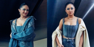 7 Foto Marshanda Pakai Setelan Denim saat Gala Premiere Series Induk Gajah, Cantik dan Kece Abis!