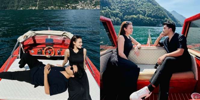 10 Foto Bulan Madu Thariq dan Aaliyah Keliling Lake Como Italia Pakai Speed Boat Mewah, Makin Mesra!