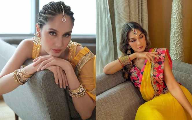 Sama-Sama Blasteran, Ini 5 Potret Adu Gaya Luna Maya dan Cinta Laura Pakai Baju India