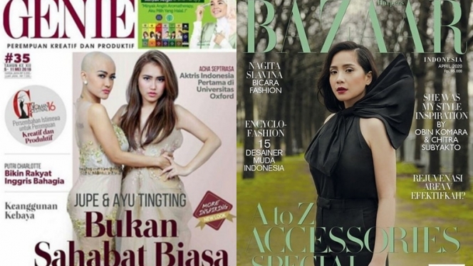 10 Adu Gaya Ayu Ting Ting dan Nagita Slavina jadi Model Majalah, Kece Banget!
