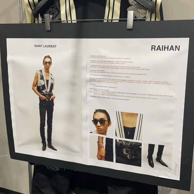 Intip Penampilan Raihan, Model Pria Pertama dari Indonesia yang Tampil untuk Saint Laurent