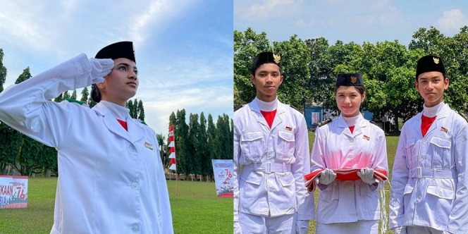 Potret Pemain Sinetron Dari Jendela SMP Rayakan HUT RI ke-76, Kece Banget Jadi Paskibraka!