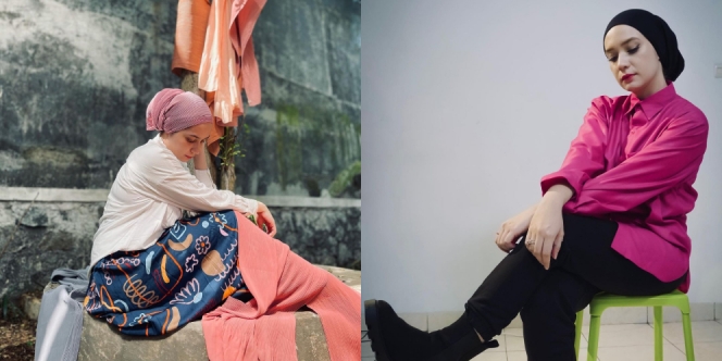 8 Potret Hijab Turban ala Putri Anne Saloka, Tuai kritikan Netizen Karena Lehernya Masih Terlihat
