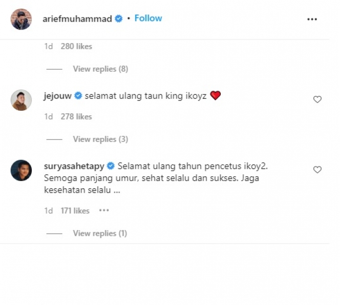 Rayakan Ulang Tahun, Arief Muhammad Dapat Ucapan Ulang Tahun Lucu!