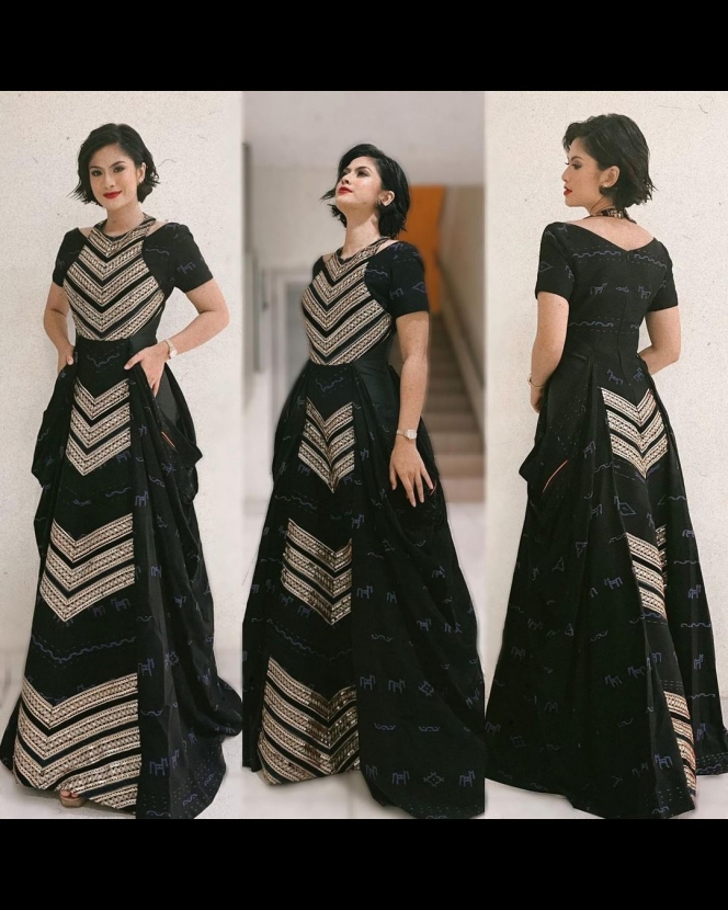 6 Potret Hana Saraswati di Acara LSF Awards 2021, Anggun Banget dengan Gaun Hitamnya
