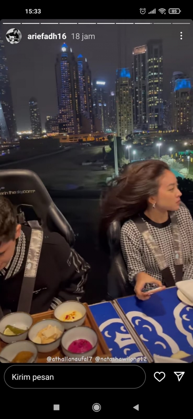 Ini Potret Natasha Wilona Makan Malam di Atas Langit di Dubai, Wajah Tahan Dinginnya Lucu