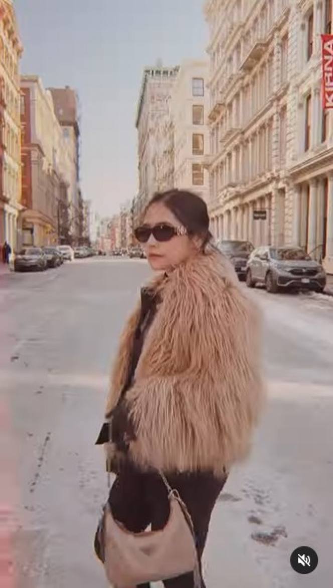 5 Potret Prilly Latuconsina Pakai Outfit Warna Kulit dan Jaket Bulu di New York, Tampil Cetar Bak Supermodel