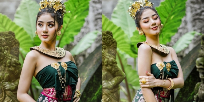 9 Potret Ghea Youbi dan Keluarga Photoshoot dengan Busana Adat Bali, Manglingi Banget!