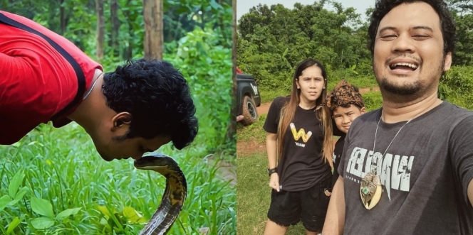 10 Potret Terbaru Panji Petualang Sang Penakluk Ular Kobra yang Sudah Punya 2 Anak!