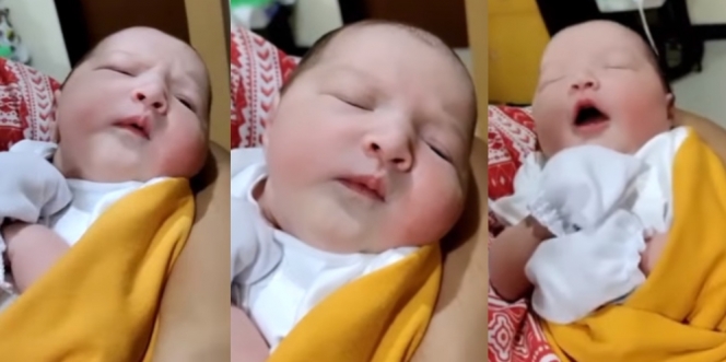 7 Potret Gemoy Baby Djiwa, Anak Nadine Chandrawinata dan Dimas yang Masih Berusia 2 Hari 