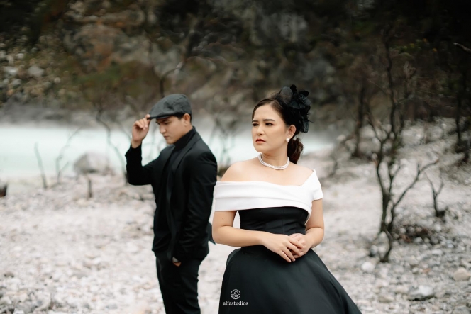 10 Pose Prewedding Pesinetron Masayu Clara dan Qausar Harta dengan Tema Korean Style