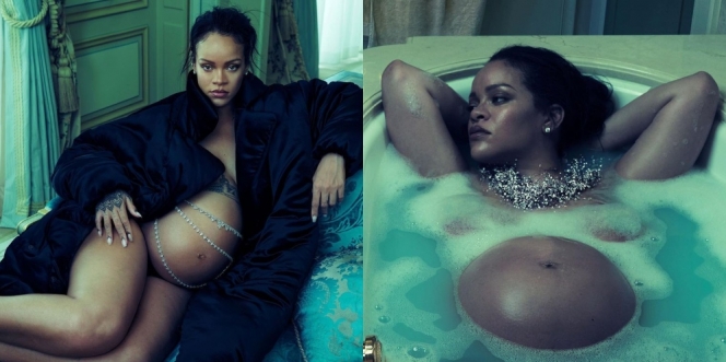 11 Potret Maternity Shoot Rihanna, Pamer Baby Bump Pakai Pakaian Ketat Serba Terbuka 