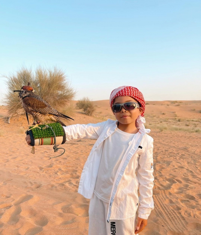 10 Potret Keluarga Halilintar Liburan ke Dubai, Coba Wahana Ketinggian yang Super Menantang