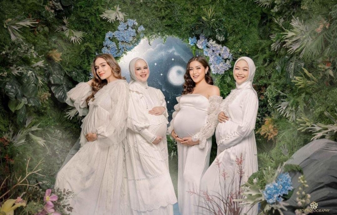 Ini Maternity Shoot Ria Ricis, Cut Meyriska, Jedar dan Yasmine Wildblood, Para Bundadari yang Cantik Banget